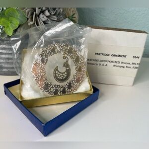 Vintage Ornament Partridge in a Pear Tree Watkins Metal #1 in collection.